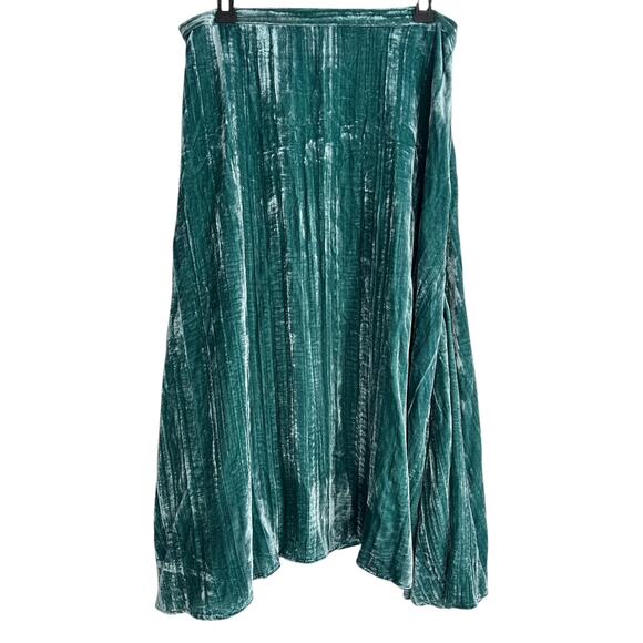 VTG Womens Skirt Size L Green Crushed Velvet Tiered Boho Witchy 90s Whimsigoth - Picture 1 of 7